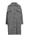 Exte Woman Coat Black Size 2 Polyester, Wool, Viscose