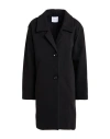 Exte Woman Coat Black Size L Polyester, Wool, Viscose In Black