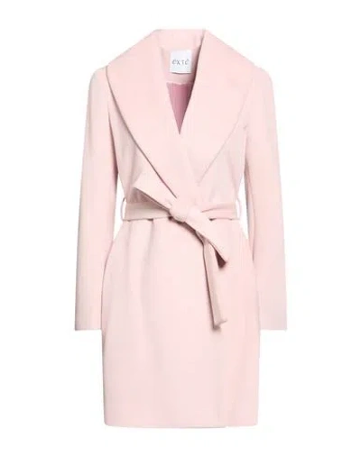 Exte Woman Coat Blush Size 4 Polyester, Viscose, Elastic Fibres In Pink