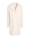 Exte Woman Coat Cream Size Xl Polyester, Wool, Viscose In Pink