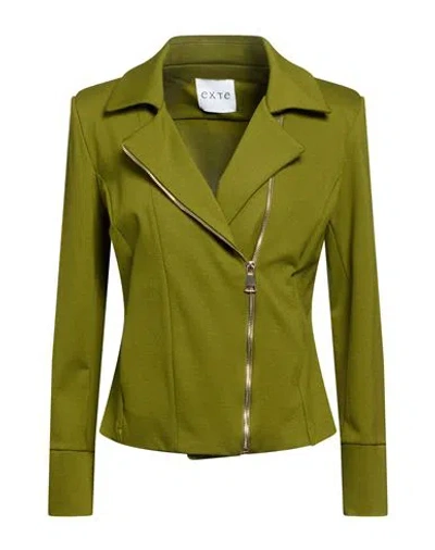 Exte Woman Jacket Military Green Size 10 Viscose, Nylon, Elastic Fibres
