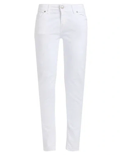EXTE EXTE WOMAN PANTS WHITE SIZE 8 COTTON, ELASTANE