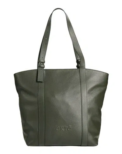 Exte Woman Shoulder Bag Dark Green Size - Leather