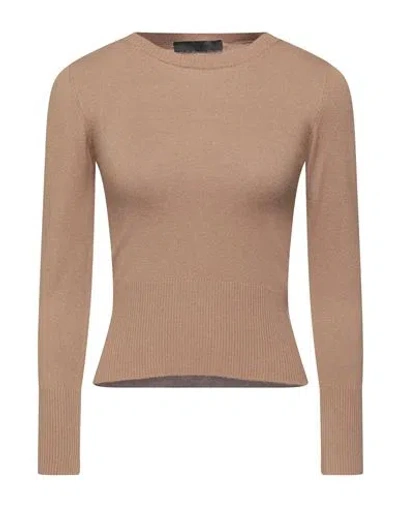 Exte Woman Sweater Camel Size Xs/s Polyamide, Viscose In Beige