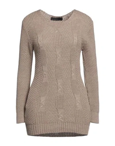 Exte Woman Sweater Taupe Size S/m Acrylic, Wool In Grey