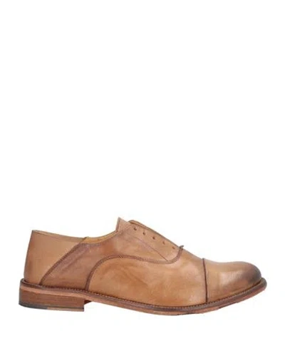 Exton Man Lace-up Shoes Camel Size 8 Soft Leather