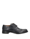 Exton Man Lace-up Shoes Midnight Blue Size 9 Calfskin In Black