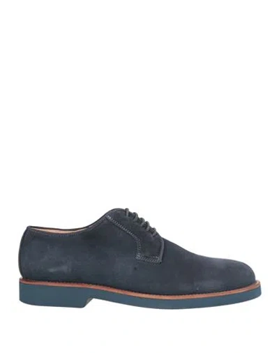 Exton Man Lace-up Shoes Navy Size 10 Leather In Blue