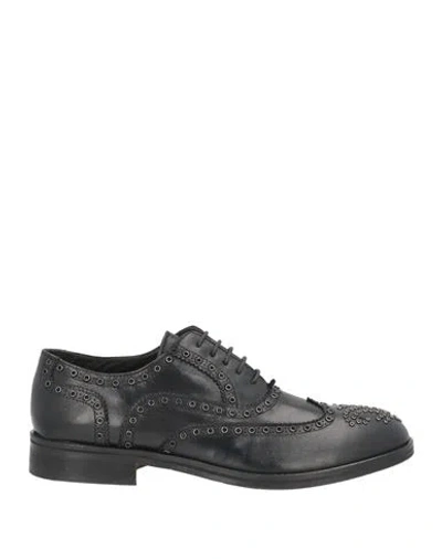 Exton Man Lace-up Shoes Black Size 9 Leather