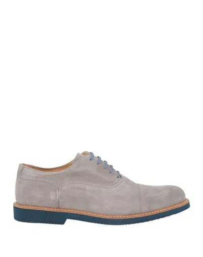 Exton Man Lace-up Shoes Grey Size 11 Leather In Gray