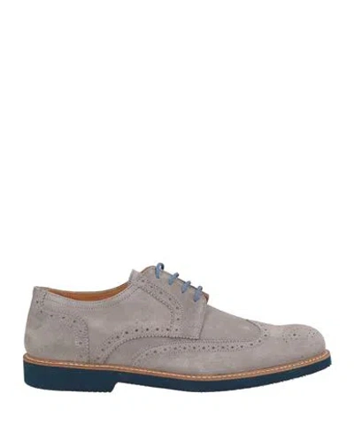 Exton Man Lace-up Shoes Grey Size 12 Soft Leather In Gray