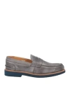 Exton Man Loafers Grey Size 12 Soft Leather In Gray