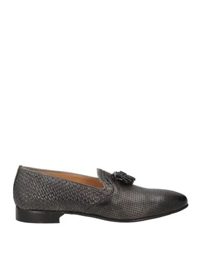 Exton Man Loafers Gunmetal Size 8 Soft Leather In Animal Print