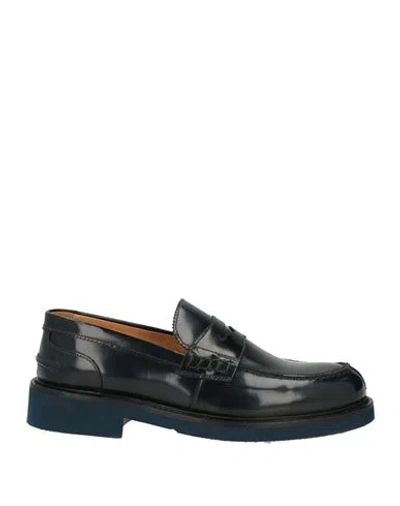 Exton Man Loafers Black Size 6 Leather In Blue