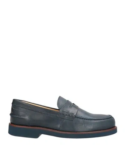 Exton Man Loafers Navy Size 7 Leather In Blue