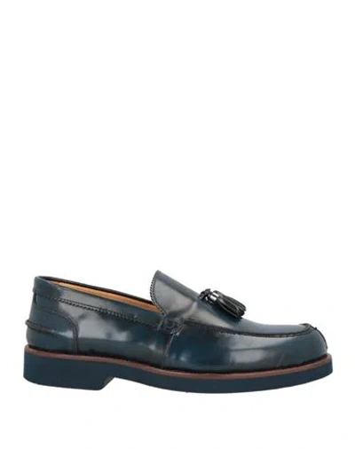 Exton Man Loafers Navy Size 8 Leather In Blue