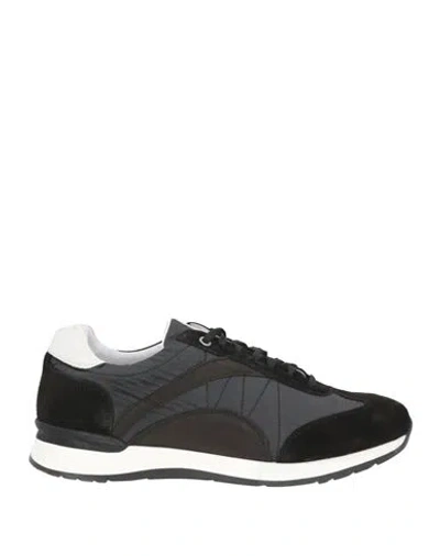 Exton Man Sneakers Black Size 10 Leather, Textile Fibers