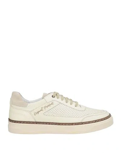 Exton Man Sneakers Ivory Size 8 Leather In White