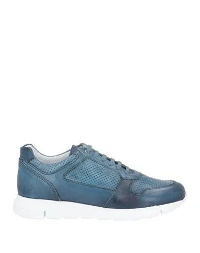 Exton Man Sneakers Navy Size 7 Leather In Blue