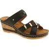Extreme By Eddie Marc Buckle Wedge Slide Sandal