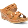 Extreme By Eddie Marc Buckle Wedge Slide Sandal In Brown