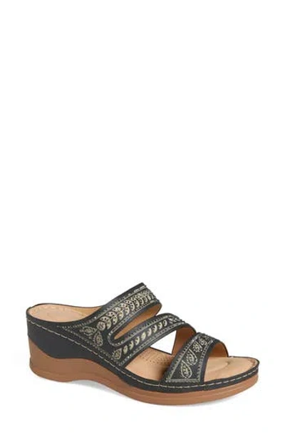 Extreme By Eddie Marc Embellished Wedge Sandal