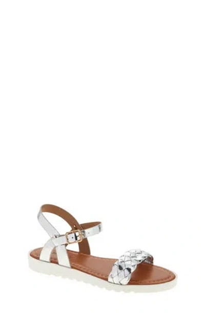 Extreme By Eddie Marc Kids' Braided Strap Sandal In Silver