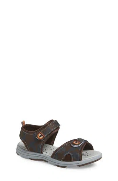 Extreme By Eddie Marc Kids' Camo Two Strap Sandal In Brown