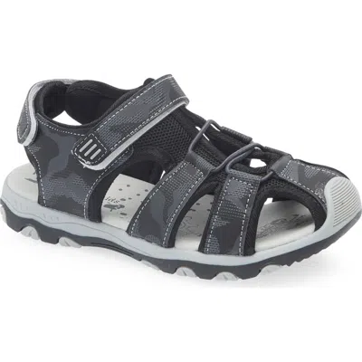 Extreme By Eddie Marc Kids' Camo Woven Sandal In Black