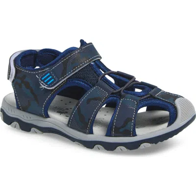 Extreme By Eddie Marc Kids' Camo Woven Sandal In Navy