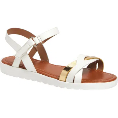 Extreme By Eddie Marc Kids' Metallic Strap Sandal In White