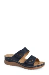 Extreme By Eddie Marc Laser Cut Wedge Sandal In Blue