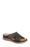 Extreme By Eddie Marc Rhinestone Crisscross Wedge Sandal