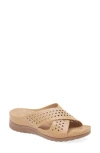 Extreme By Eddie Marc Rhinestone Crisscross Wedge Sandal