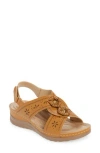 Extreme By Eddie Marc Rosette Wedge Slingback Sandal