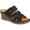 Extreme By Eddie Marc Wedge Slide Sandal In Black