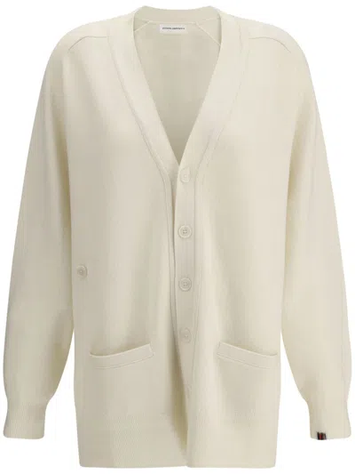 Extreme Cashmere Oversized V-neck Cashmere Cardigan With Pockets In White