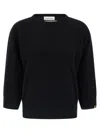 Extreme Cashmere Cuffed-sleeve Crew-neck Sweater In Black