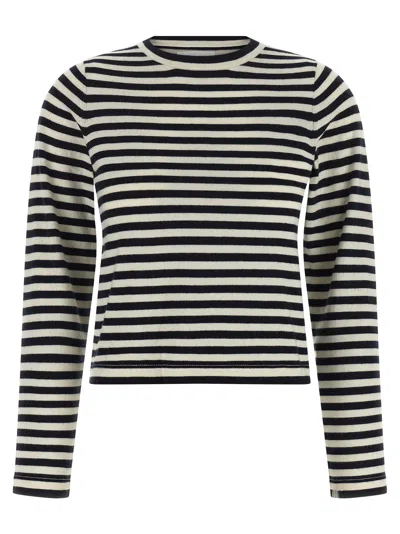 Extreme Cashmere Cotton Blend Crew Neck Striped Sweater 451 In Multi