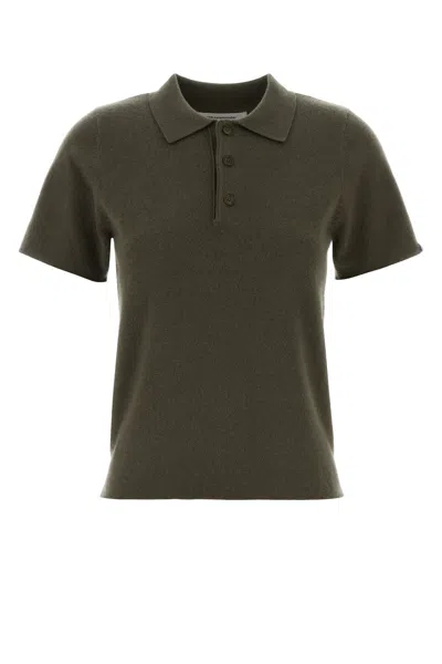 Extreme Cashmere Army Green Stretch Cashmere Blend Salamander Polo Shirt