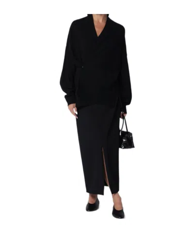 Extreme Cashmere Asymmetrical Black Cashmere Cardigan