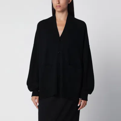 Extreme Cashmere Asymmetrical Cashmere Cardigan In Black