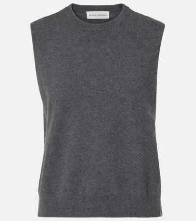 Extreme Cashmere Be Now Cashmere-blend Sweater Vest In Gray