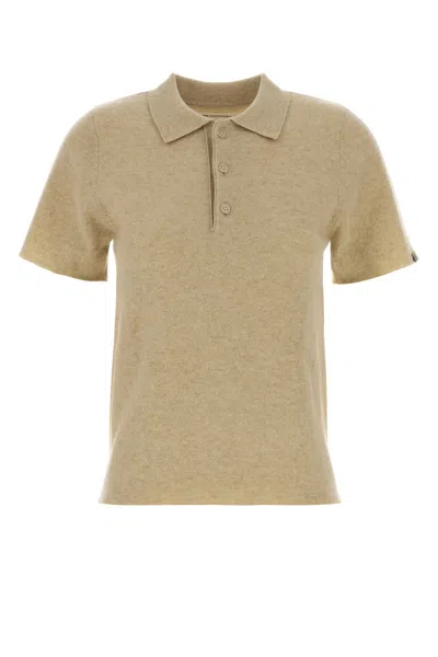 Extreme Cashmere Beige Stretch Cashmere Blend Salamander Polo Shirt In Brown
