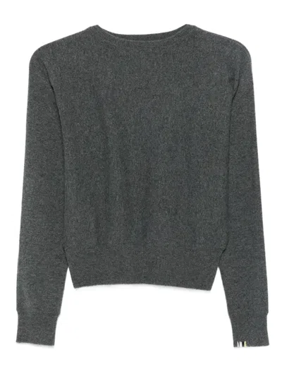 Extreme Cashmere Belle Felt Long-sleeve Sweater In Gray