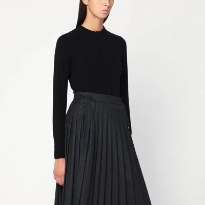 Extreme Cashmere Ribbed Long Sleeve Cardigan In Black