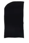 Extreme Cashmere Cashmere Balaclava With Embroidered Side Threads And Soft Hem In Black