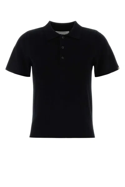 Extreme Cashmere Black Stretch Cashmere Blend Salamander Polo Shirt In Brown