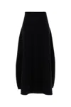 Extreme Cashmere Black Stretch Cashmere Blend Skirt In Black