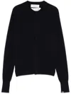 Extreme Cashmere Blue Front Button Cardigan In Black